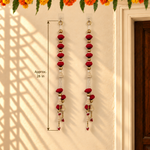 Crimson Floral Pearl Hanging - detail view