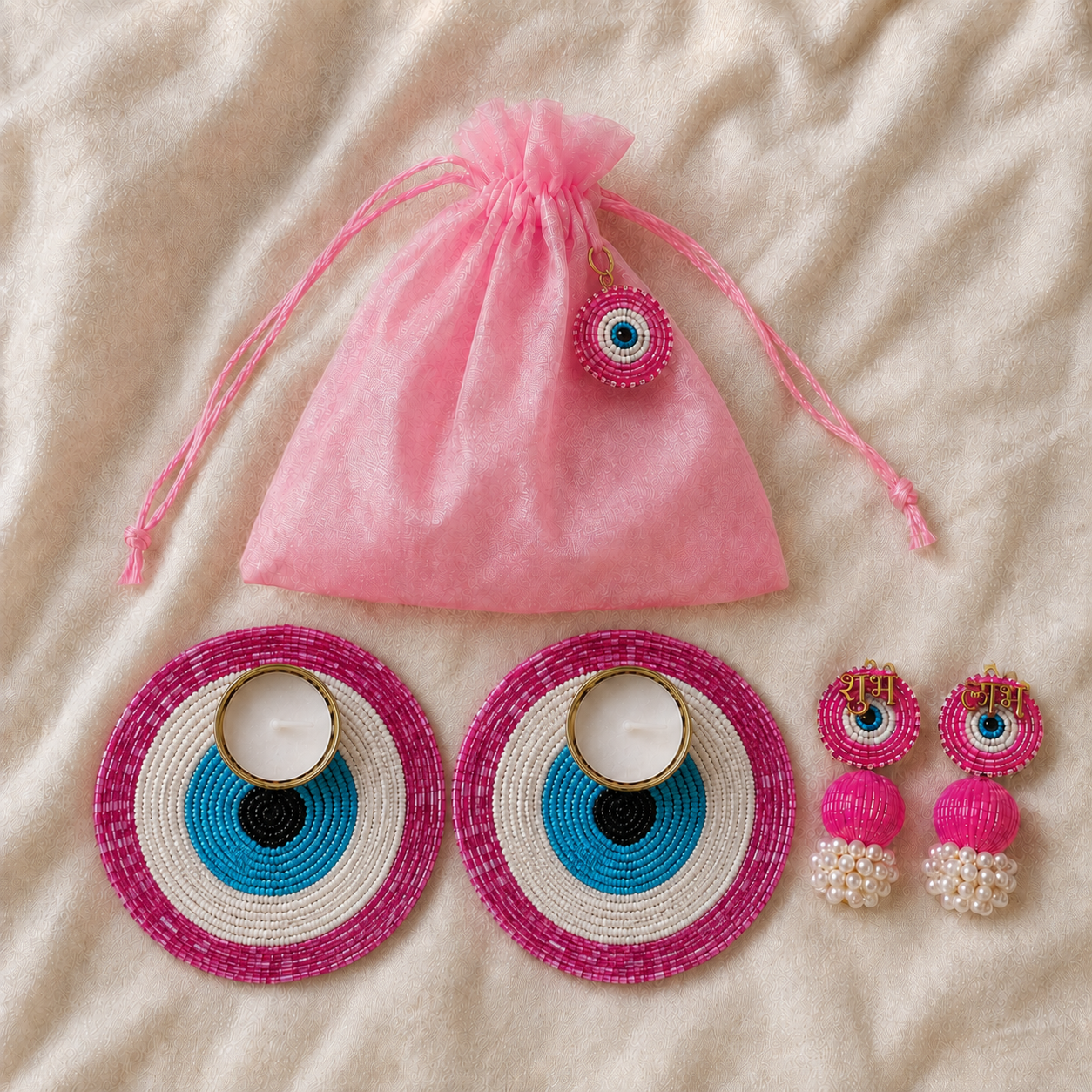 Pink Evil Eye Tealight Gift Hamper alternate view