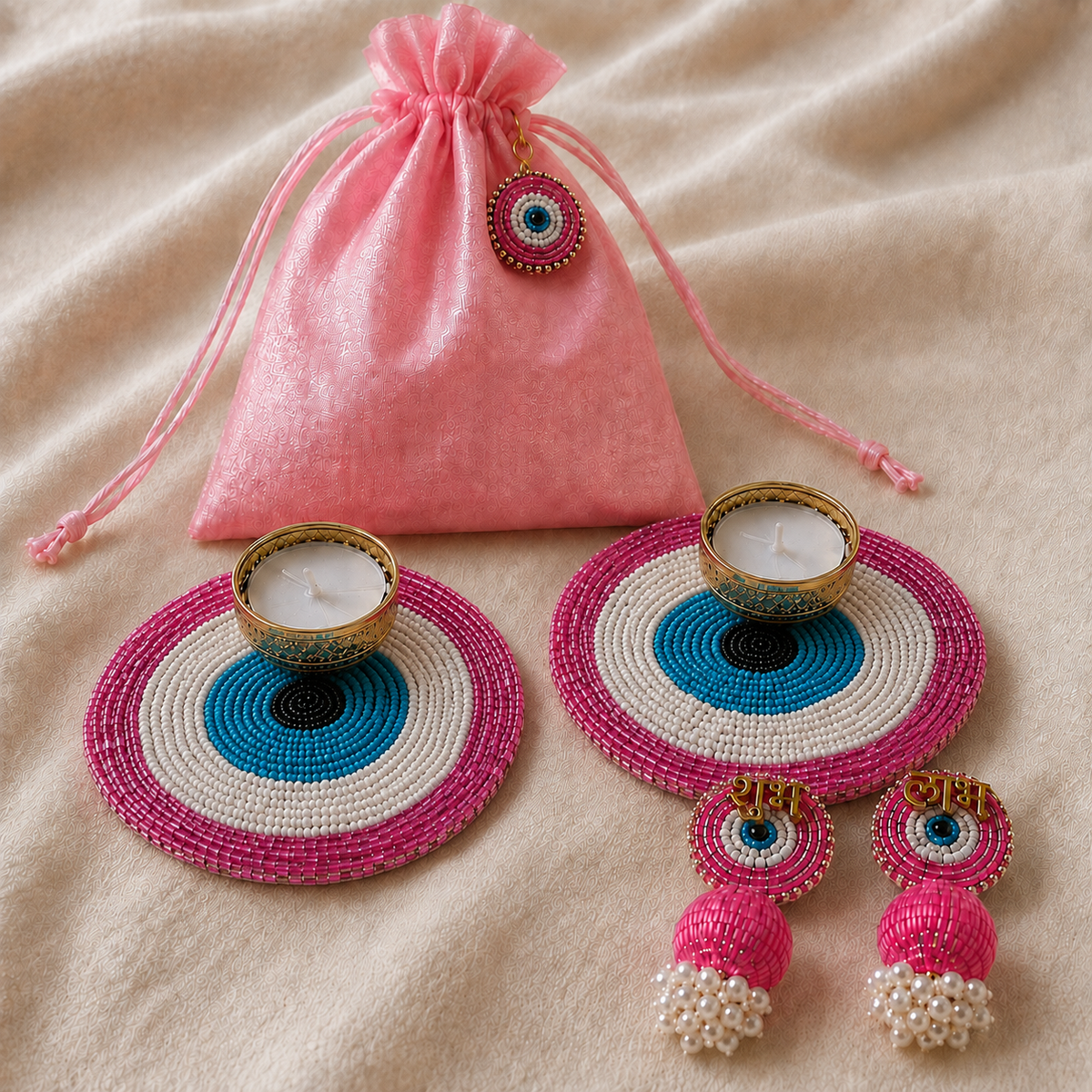 Pink Evil Eye Tealight Gift Hamper alternate view