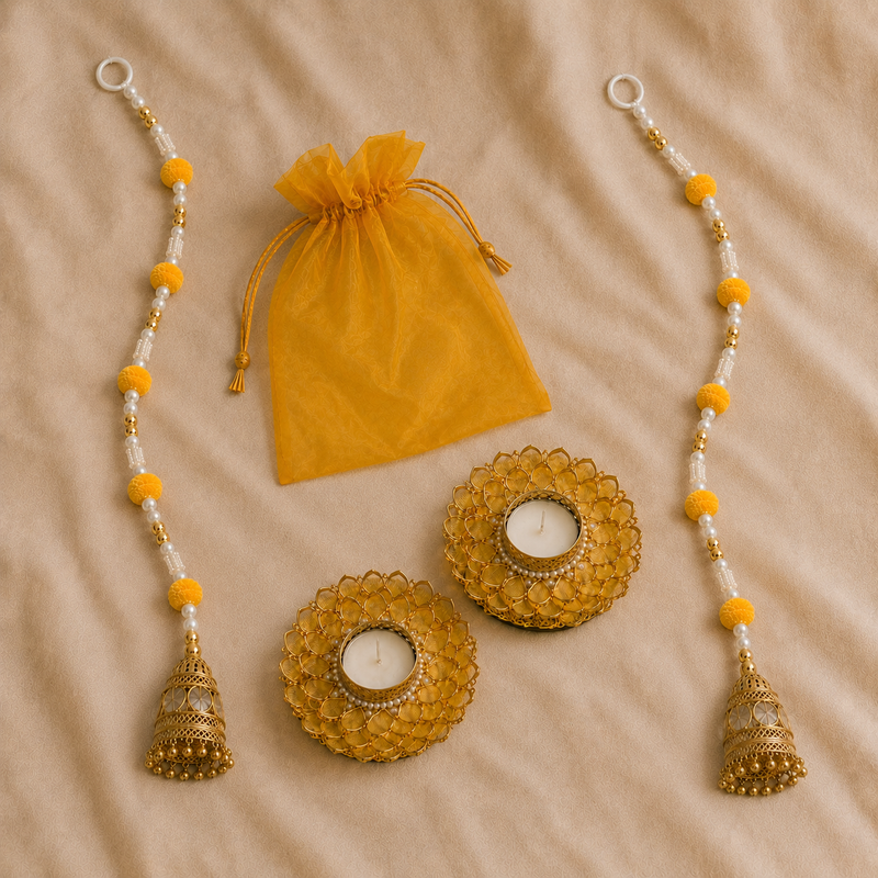 Golden Jhumka Tealight Gift Hamper