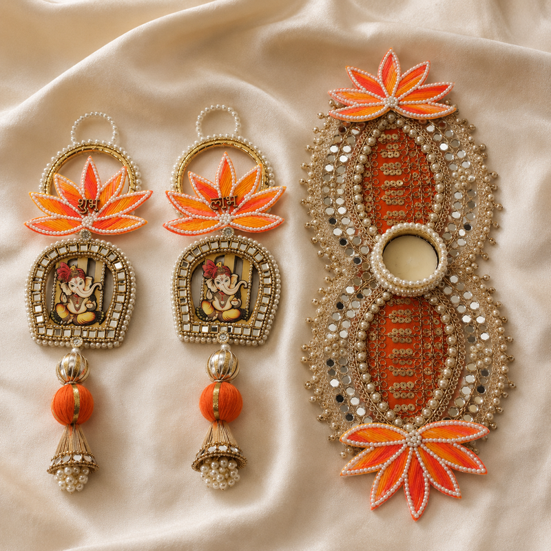 Red Shubh Labh Tealight Gift Set