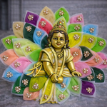 Multicolour Petal Pearl Laddu Gopal Poshak – Size 0
