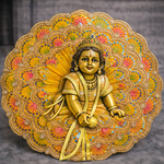 Mustard Multicolour Fan Embroidered Laddu Gopal Poshak – Size 0