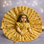Mustard Gold Foil Print Laddu Gopal Poshak – Size 1