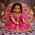 Fuchsia Pink Zardozi Laddu Gopal Poshak – Size 2