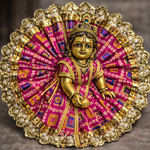 Magenta Geometric Pearl Laddu Gopal Poshak – Size 6