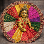 Multicolour Brocade Floral Border Laddu Gopal Poshak – Size 6