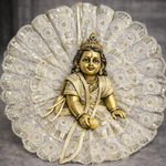 Ivory Chikankari Sequin Laddu Gopal Poshak – Size 6