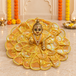 Sunshine Yellow Layered Organza Petal Laddu Gopal Poshak – Size 6 – Front View