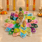 Pastel Navrang Layered Lotus Petal Laddu Gopal Poshak – Size 6 – Front View