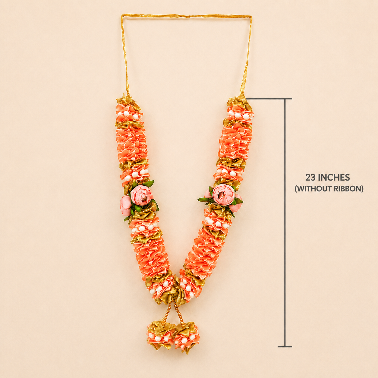Peach Floral Mala