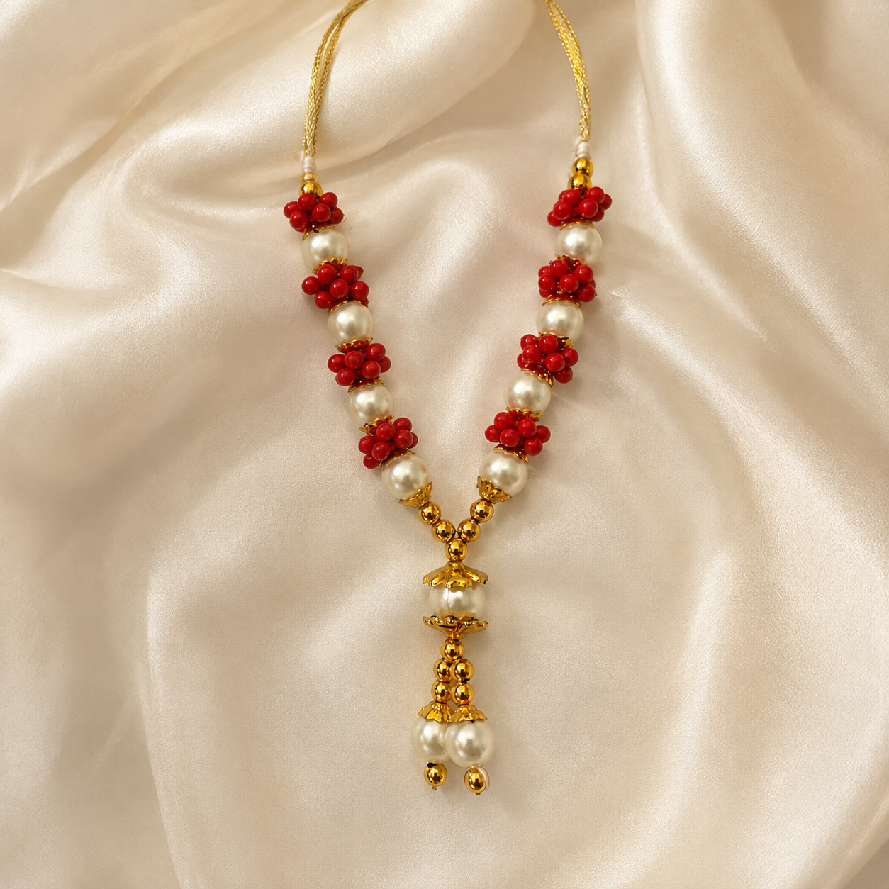 Red Pearl Drop Mala alternate view