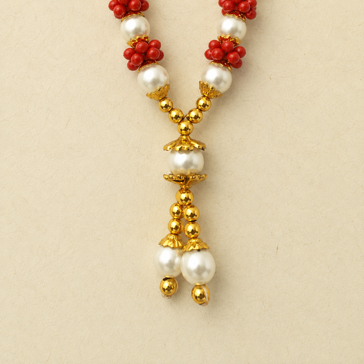 Red Pearl Drop Mala alternate view