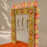 Kesari Floral Mirror-Work Mandir Setup Set – view 2