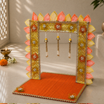 Kesari Floral Mirror-Work Mandir Setup Set – view 5