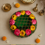 Emerald Bloom Floral Pooja Thali – view 1