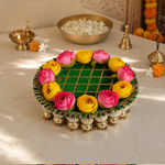 Emerald Bloom Floral Pooja Thali – view 2