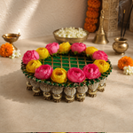 Emerald Bloom Floral Pooja Thali – view 3