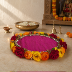Rani Pink Festive Floral Pooja Thali – view 2