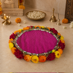 Rani Pink Festive Floral Pooja Thali – view 3