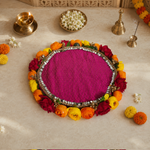 Rani Pink Festive Floral Pooja Thali – view 4
