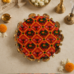 Shubh Labh Elephant Brocade Pooja Thali – view 1