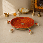 Kesari Gota Tassel Pooja Thali – view 1