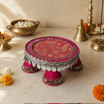 Rani Pink Mirror Pedestal Pooja Thali – view 1