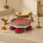 Rani Pink Mirror Pedestal Pooja Thali – view 2