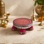 Rani Pink Mirror Pedestal Pooja Thali – view 4