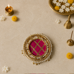 Rani Pink Pearl Nest Mini Offering Thali – view 1