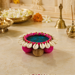 Neel Gulabi Cowrie Shell Mini Pooja Thali – view 3