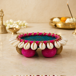 Neel Gulabi Cowrie Shell Mini Pooja Thali – view 4