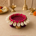 Rani Pink Cowrie Shell Mini Pooja Thali – view 4
