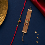 Lotus meenakari Rakhi and bracelet set for brother - view 3