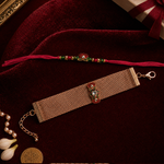 Lotus meenakari Rakhi and bracelet set for brother - view 5