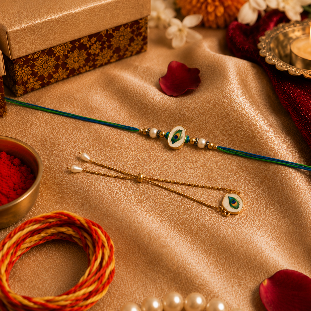 Evil Eye Rakhi & Tie Pin Set for Brother - image 1