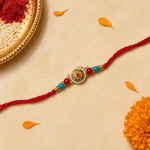 Multicolour Meenakari Floral Rakhi with Red Thread for Brother - view 1
