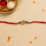 Multicolour Meenakari Floral Rakhi with Red Thread for Brother - view 3