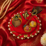 Shree Ganesha Coconut Roli Chawal Platter in Red - image 2