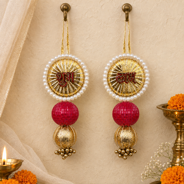 Ruby Gold Pearl Shubh Labh Latkan