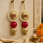 Ruby gold pearl Shubh Labh latkan – view 2