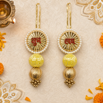 Yellow gold pearl Shubh Labh latkan – view 3