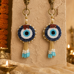 Blue evil eye Shubh Labh beaded hanging – view 4