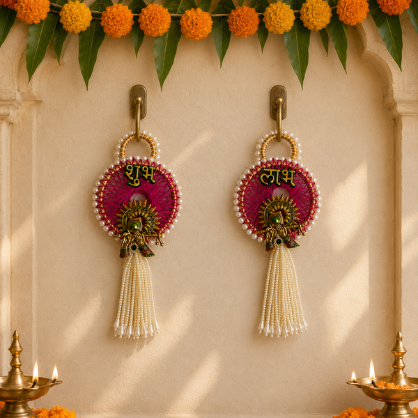 Mor Pankh Shubh Labh Pearl Hanging
