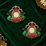 Mayur Kamal Metal Tealight Holders – Pair - Top view