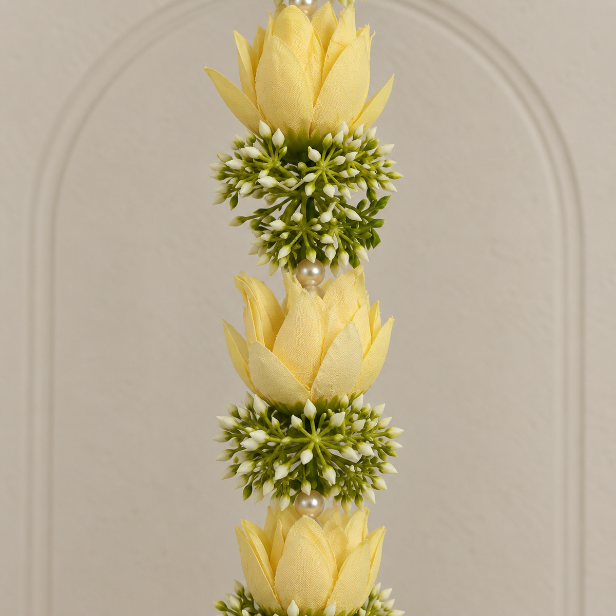 Yellow Lotus Pearl Hanging - detail view