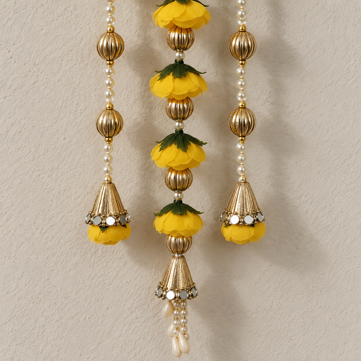 Peeli Pushp Long Floral Hanging - detail view
