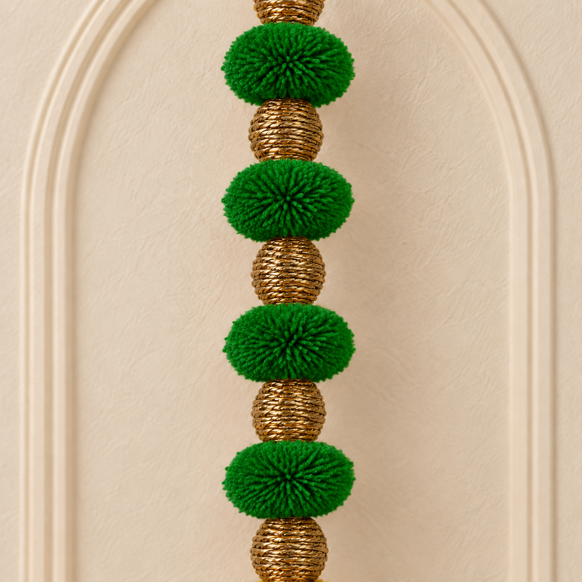 Green Pom-Pom Bell Hanging - Pair of 2 - view 3