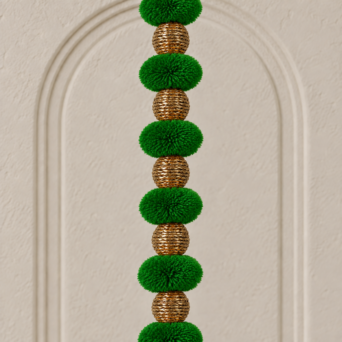 Green Pom-Pom Bell Hanging - Pair of 2 - view 4